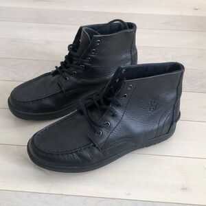 Polo Ralph Lauren Boy's Upper Leather Black Boots Size 5.5